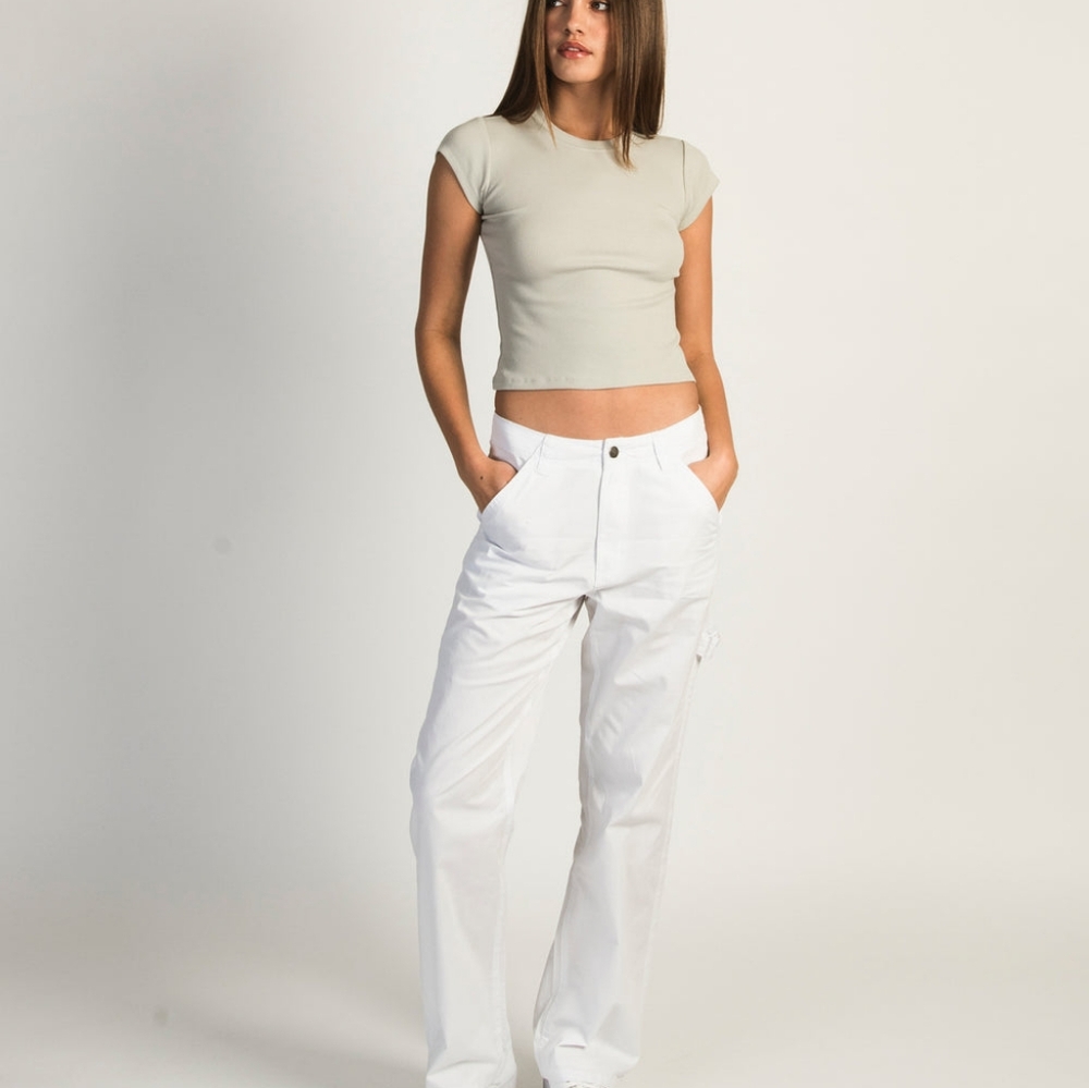 White Straight-Leg Pants - Picture 3 of 7